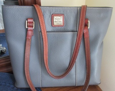 DOONEY BOURKE ELEPHANT GRAY pebble leather LEXINGTON SHOPPER tote bag