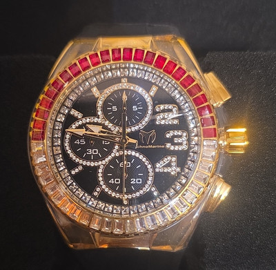 TechnoMarine Cruise Limited Edition Quartz Black Dial Gold Case 200m TM-121017