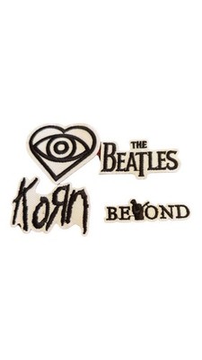 ROCK PATCHES!  4 VERY SMALL COOL!!M SEE PICS! Iron On Patch +  FREE STICKER