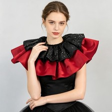 Gothic Collar for Women Halloween Victorian Ruff Collar Carnival Clown Collar