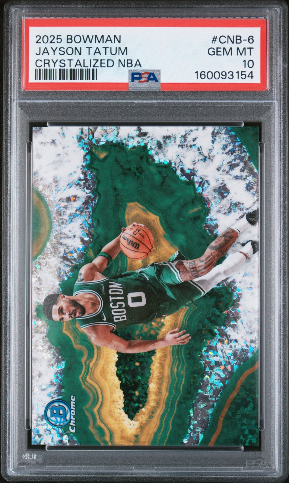 2025 BOWMAN CHROME CRYSTALIZED NBA #CNB-6 JAYSON TATUM PSA 10