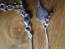 925 Sterling Silver Box Chain Bracelet Gold Silver Heart Pendant Jewellery Women