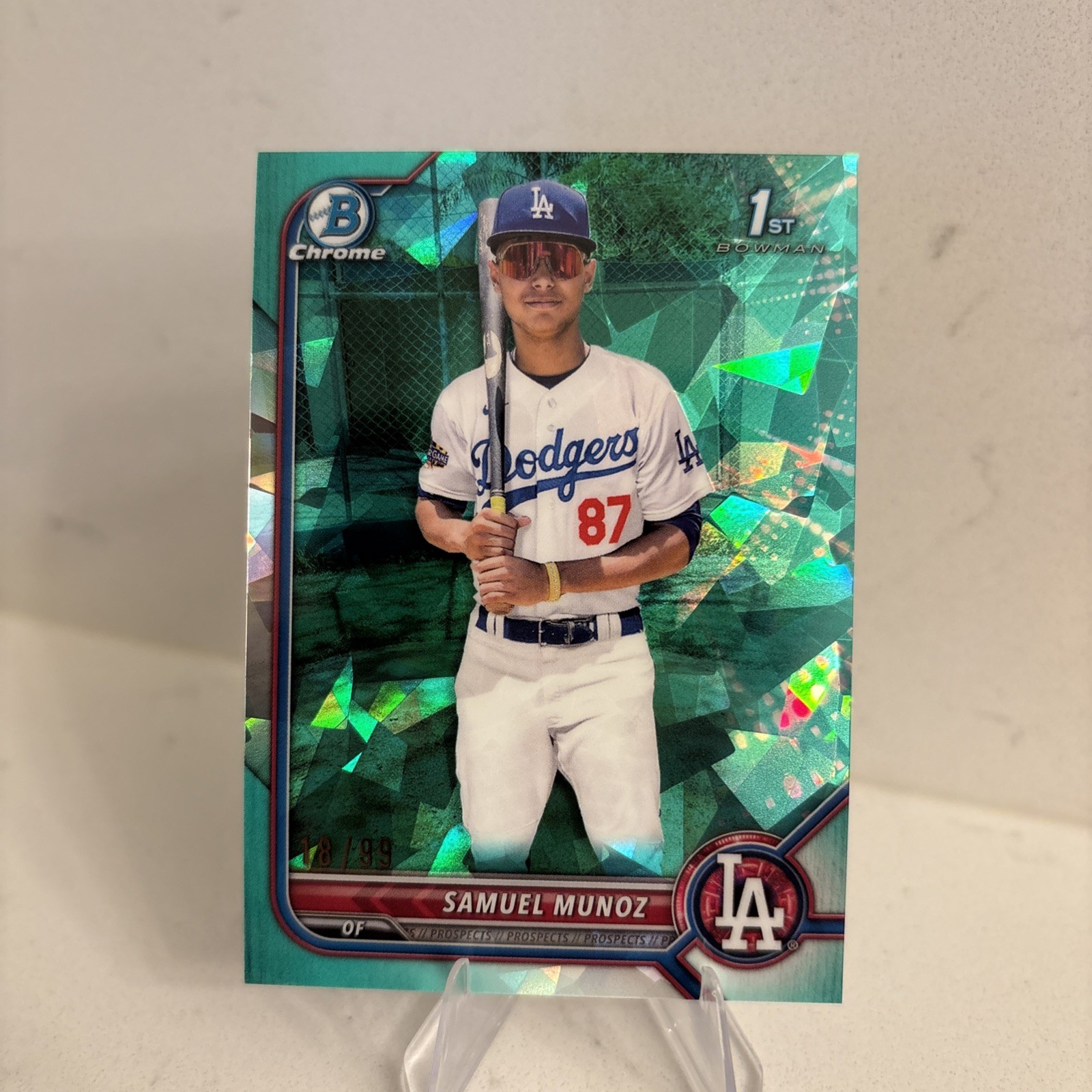 2022 Bowman Chrome Sapphire Prospects Aqua /99 Samuel Munoz #BCP-161 