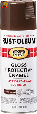7775830 Stops Rust Spray Paint 12 Oz Gloss Leather Brown