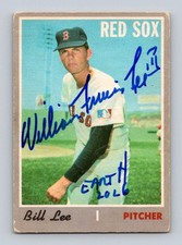 Bill Lee Authentic Autographed 1970 O-Pee-Chee Boston Red Sox RC Rookie Card. rookie card picture