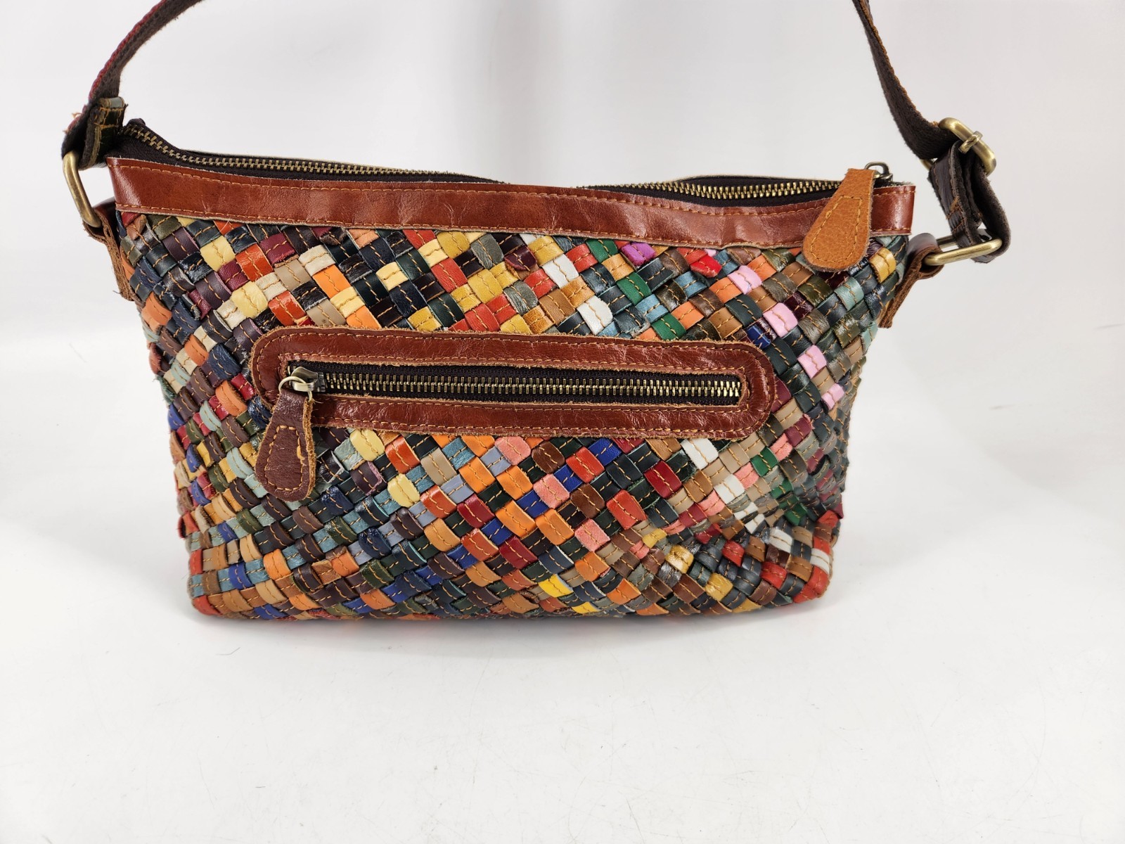 Ameri Leather Purse Slim Woven Shoulder/Crossbody… - image 5