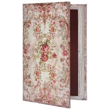 Book Box Decorative Storage Box Faux Wood with Magnetic Cover Storage for Hid...