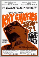 RAY CHARLES – rare vintage original Brussels 1971 jazz concert handbill