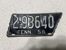 1956 Tennessee License Plate State Shaped