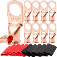 TKDMR 10pcs 2 AWG-1/2 Battery Lugs,Heavy Duty Wire Lugs,Ring Terminals,Battery..