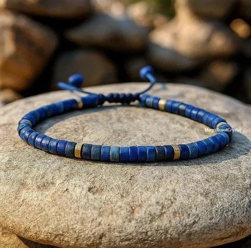 Lapis Lazuli Bracelet Healing Protection Crystal Minimalist Jewelry Men Women