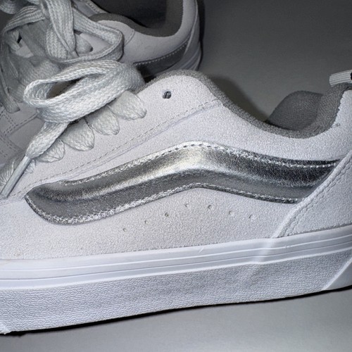 Vans Knu Skool Unisex VN0009QCX1K Para hombres Talla 7 Para mujeres 8.5 Metálico Plateado Nuevo - Imagen 7 de 7