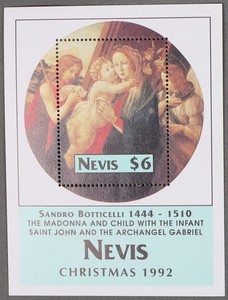 MayfairStamps Nevis 1992 Religious Christmas Souvenir Sheet aaz_63281