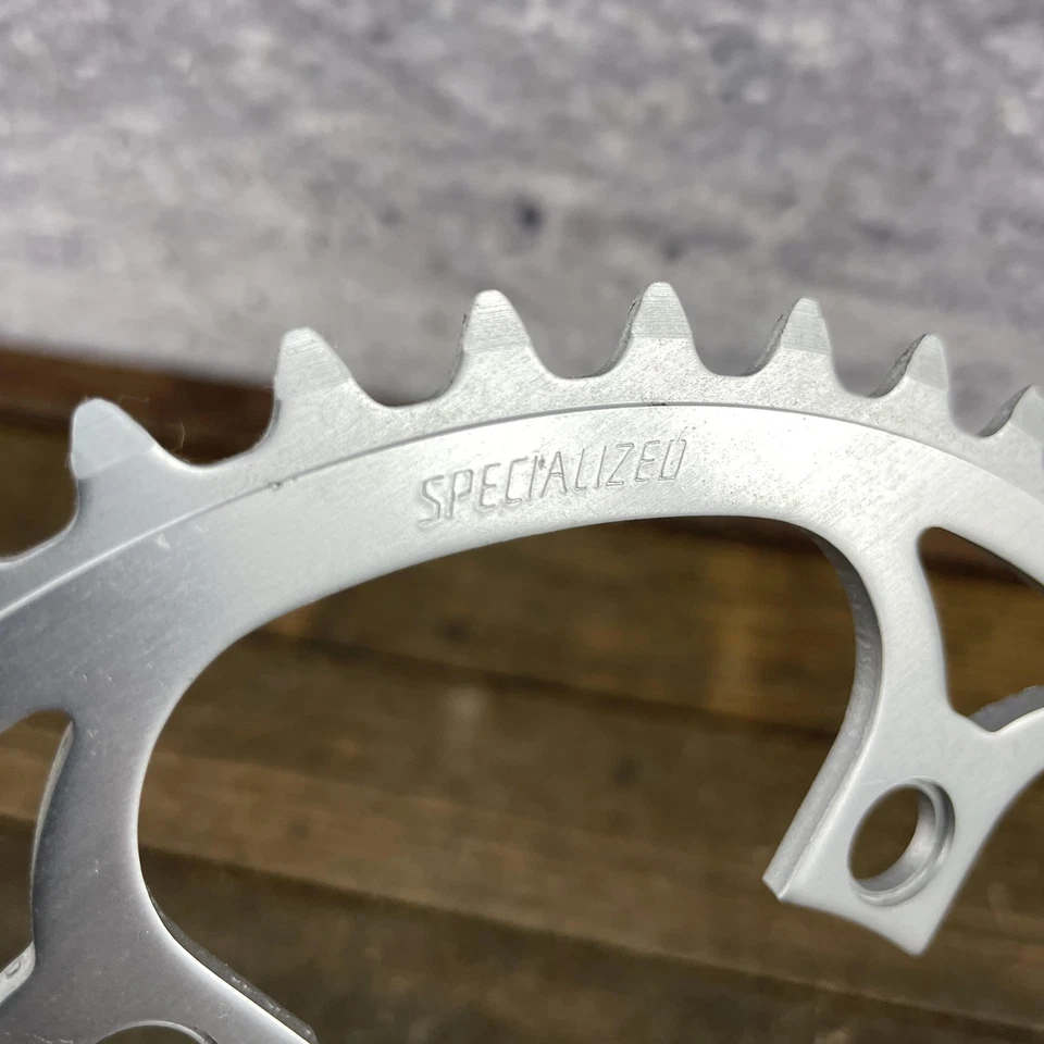 Plato especializado 46T 110 mm BCD 5 pernos aleación de plata vintage nuevo despegue Foto 2 de 4