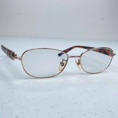Gucci Eyeglasses Frames GG 8555J 4DF Titan Gold Tortoise 52-16 135 Japan Women