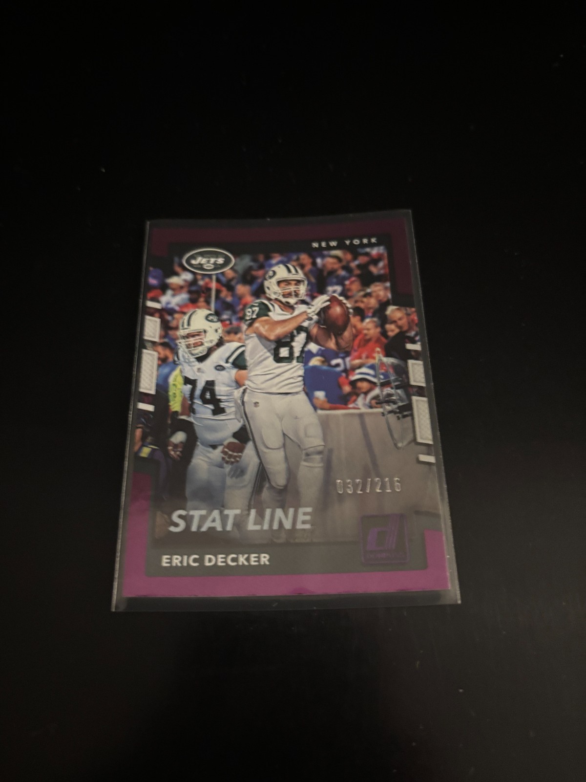 Eric Decker 2017 Donruss Purple Stat Line /216 Jets 250