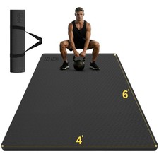 Large Exercise Mat   6' x 4' x 1/4" Ultra Durable, Non-Slip, Workout Mat for ...