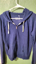 No Boundaries Loungewear Lite Juniors S Blue Hooded Full Zip Knit Hoodie