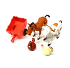 Fisher Price Little People Vintage Farm Animal Lot with Cart Vintage