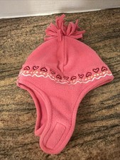 REI Infant Hat 100 Polyester Pom Beanie Size 0-6 Months Pink