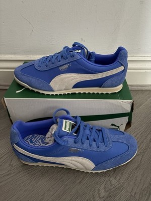 Puma Arizona Herren Blau Wildleder/Nylon Retro Style Turnschuhe - Größe UK 7,5 - Neu mit Karton