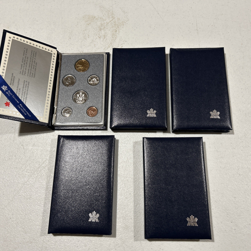 1988 Royal Canadian Mint 6 Coin Proof Sets Uncirculated Lot Of 5 Sets W/Coa