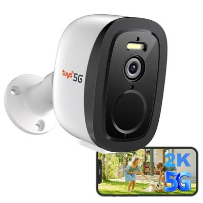 2K Security Cameras Wireless Outdoor with 2.4G/5G WiFi, Battery Powered Tuya ...