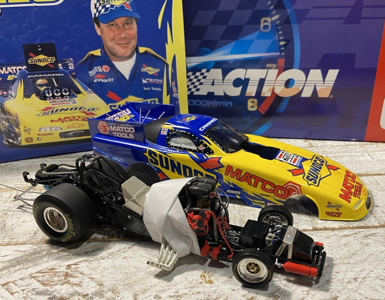 2001 Chuck Etchells Sunoco Matco Tools Camaro Funny Car Diecast 1/24 NHRA
