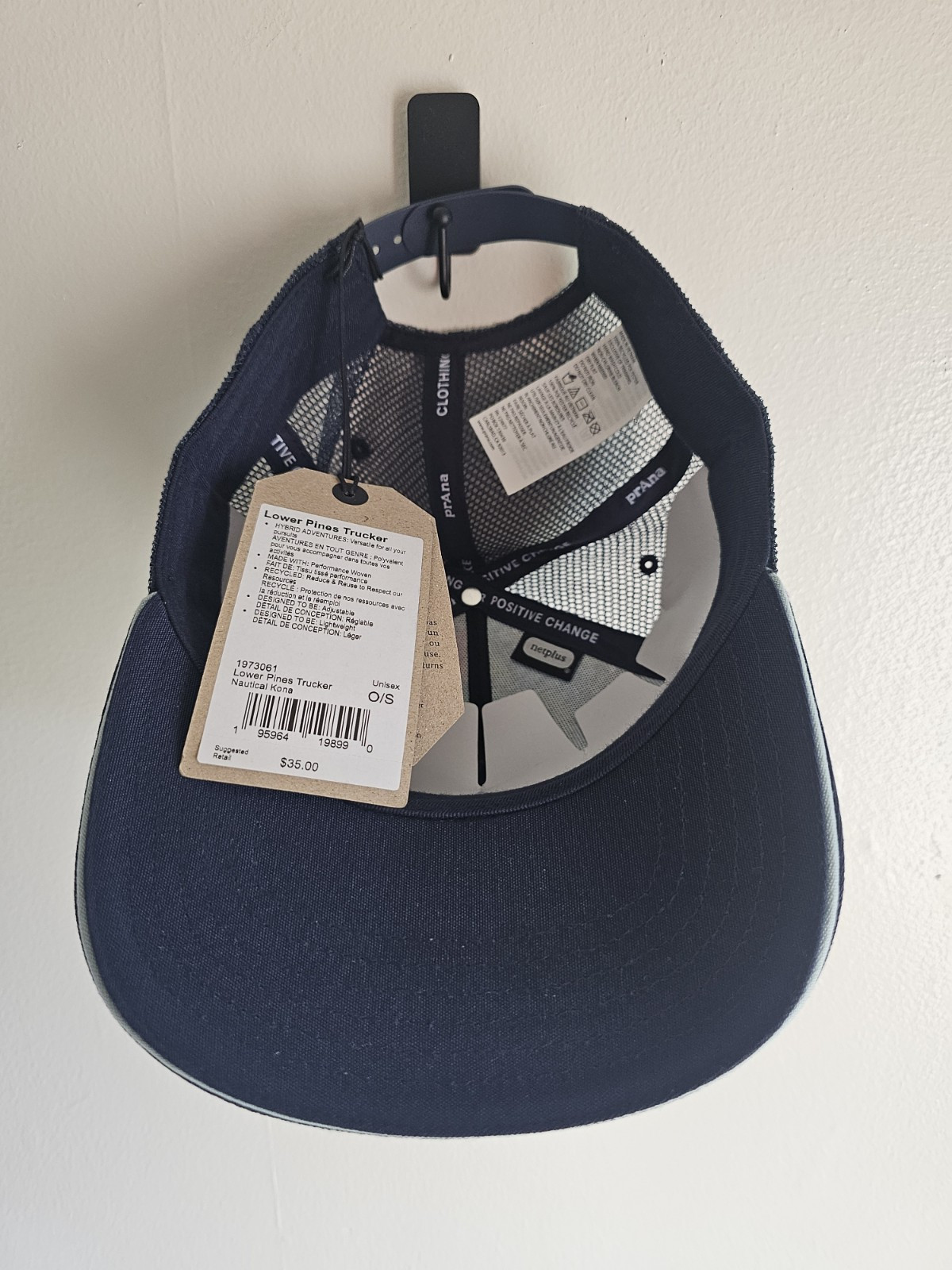 Prana Lower Pines Trucker Hat Nautical Kona Cap New With Tags Hiking Adventures