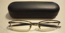 Oakley Sculpt 6.0 Pewter Metal Half Rim Eyeglasses Frames 53-18 142 with Case