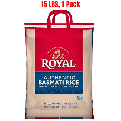 Royal Naturally Aged Authentic Long Grain Indian White Rice, 15 lb, 1-Bag