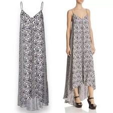 Alice + Olivia Rowley Midi Dress Black & White Boho Print Loose Fit Size Small