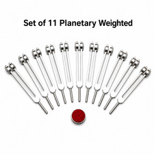 Weighted Planetary 11 Tuning Forks Professional Sound Healing Therapy Set