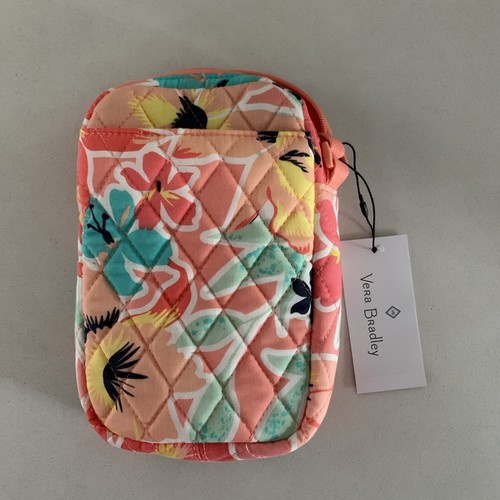 NWT Vera Bradley Easy RFID Crossbody Bag In Rain Forest Lily Coral