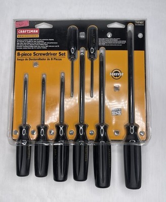 Craftsman Professional USA NOS 8pc Screwdriver Set 47457 Blk Gold Sears NICE