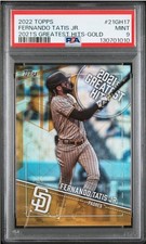 2022 Topps Series 1 2021 Greatest Hits Fernando Tatis Gold /75 Padres PSA 9 MINT