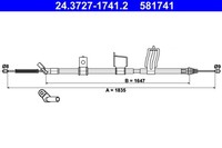 Bremsseil Seilzug Feststellbremse ATE 24.3727-1741.2 FüR Nissan Qashqai 1 J10 2