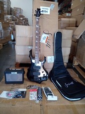 Open Box 4 String Black Electric Bass Rosewood Fingerboard with 10w amp 94