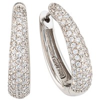 Creole Creolen Oval, 925 Echt Silber Sterlingsilber, Mit Zirkonia, Ohrschmuck