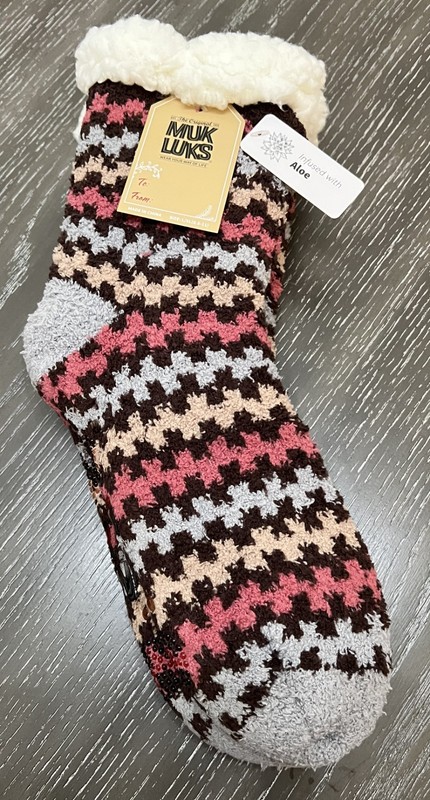 MUK LUKS Plush Lined Tall Cabin Socks - NEW Infused With Aloe - SZ L/XL 8.5-11