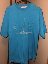 Vintage Mickey Inc. Walt Disney World Blue Stitched T-Shirt Adult Size L/XL