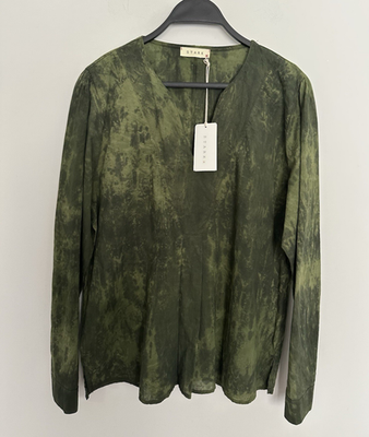 #ad #ad STARK X $169 Zoey Top Long Sleeve Pullover Military Green Lightweight Cotton L $24.99