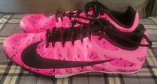 Nike Zoom Rival S Puntas de Pista Rosa Negro Pintura Salpicaduras Zapatos de Carreras Talla 8