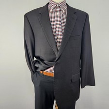 JOS A BANK Signature Men's Sport Coat Blazer Two Button BLK Herringbone Wool 46R