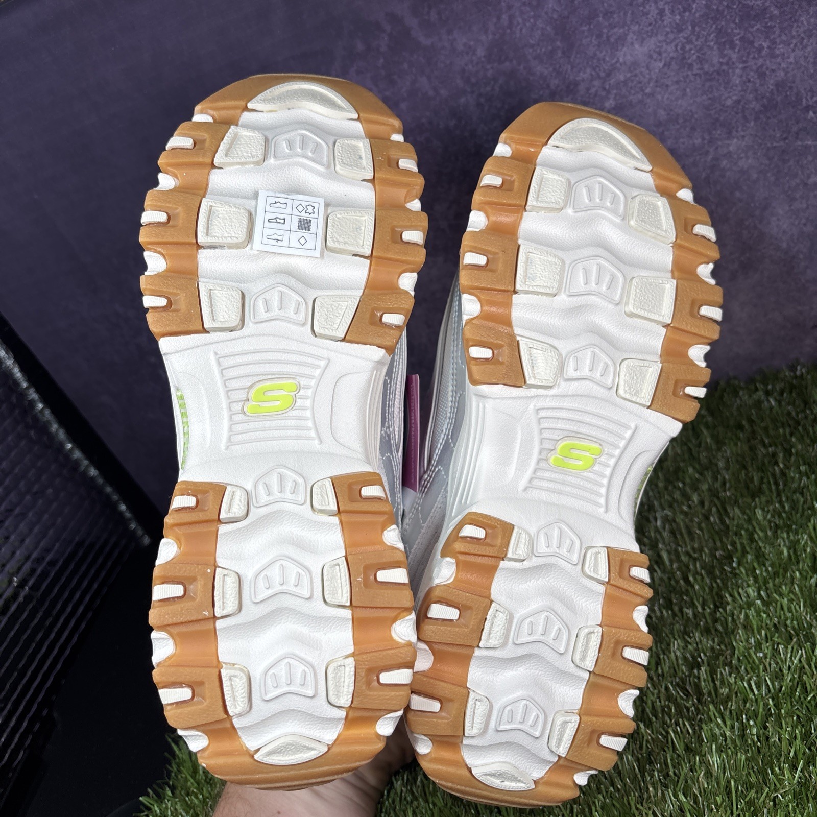 Skechers D'Lites Womens Dazzling Shine White Trainers Size UK 6 Memory Foam image 9