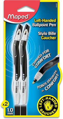 - Visio Left-Handed Quick-Drying Ballpoint Pen - Innovative (Black) - 2 Pack of 