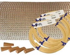 Pressed Cane Webbing Kit 1/2" Fine Open Mesh with splines, Wedges and Instruc...