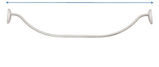 Twist  Fit No Tools Camlock Tension 6" Curved Shower Curtain Rod 57-72" 1" Dia