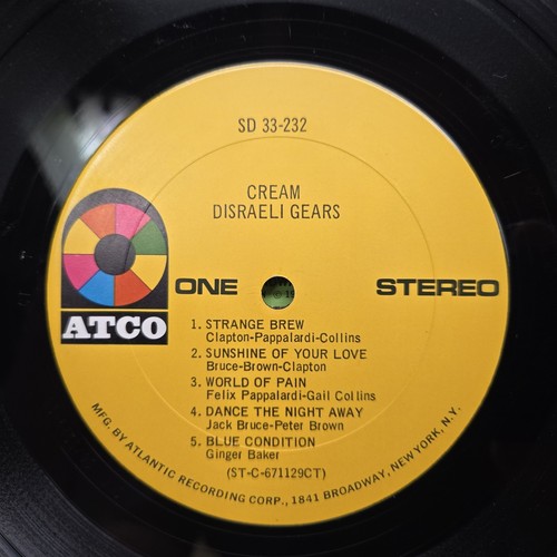Original 1969 Reissue: Cream "Disraeli Gears" LP - ATCO Records (SD-33-232) EX+ - Picture 5 of 7
