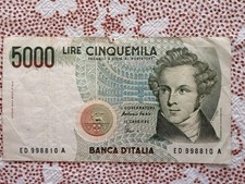 Italy 5000 Lire Banknote 1985 Banca d Italia Circulated Uncertified ED 998810 A